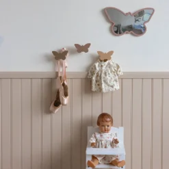 Wooden Butterfly Hooks, 3-pack - FSC 100% -Baby Supply Store 1508 Wooden Butterfly Hooks 22 Rose Mix 11