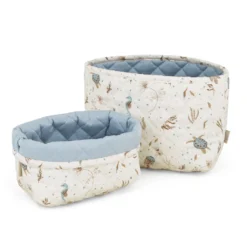 Quilted Storage Basket, Set Of Two - OCS - Sea Garden
