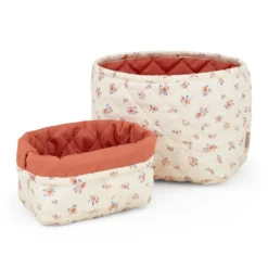 Quilted Storage Basket, Set Of Two - OCS - Berries