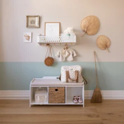 Harlequin Shelf With Hooks, FSC Mix - White -Baby Supply Store 2030 Luca Storage Mode 23 White