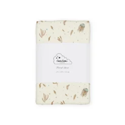 Sheet, Fitted, 70x140x15cm - GOTS - Sea Garden