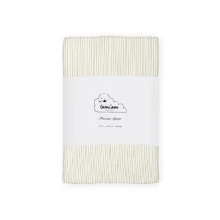 Sheet, Fitted, 60x120x15cm - GOTS Classic Stripes Camel