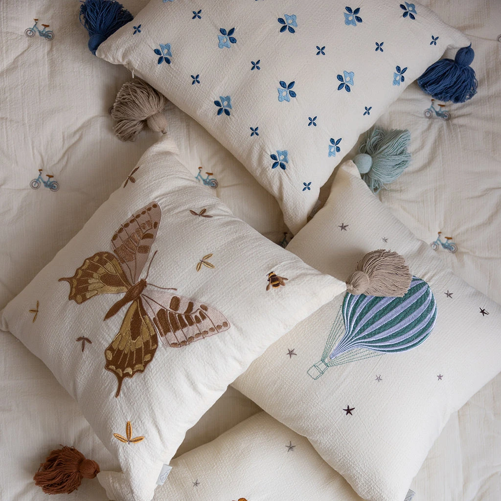 Embroidered Cushion - OCS - Capri 4 Embroidered Cushion - OCS - Capri - Image 2