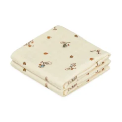 Muslin Cloth, Printed, 2-pack - GOTS - Bicycles