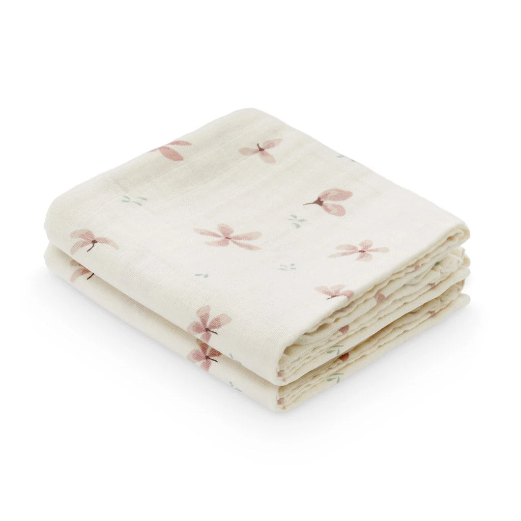 Muslin Cloth, Printed, 2-pack - GOTS Windflower Creme 3 Muslin Cloth, Printed, 2-pack - GOTS Windflower Creme
