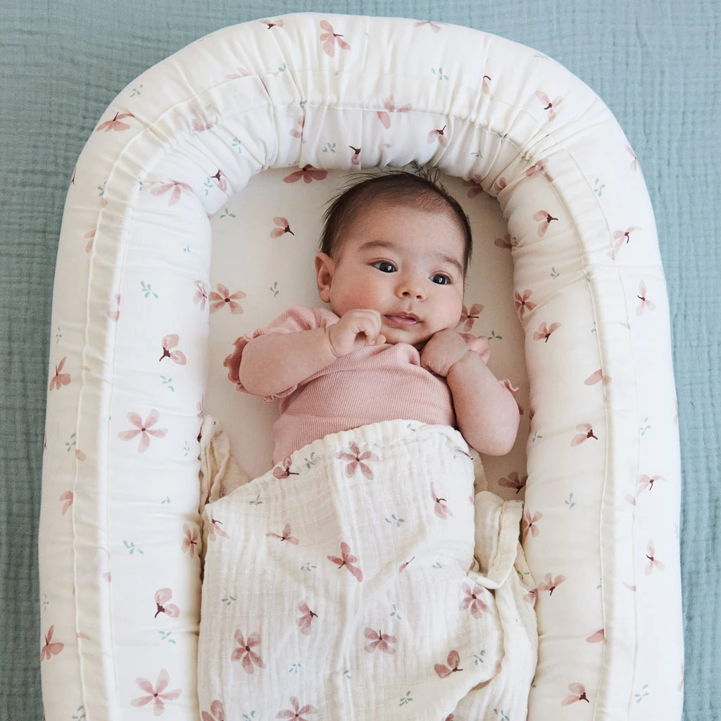 Muslin Cloth, Printed, 2-pack - GOTS Windflower Creme 4 Muslin Cloth, Printed, 2-pack - GOTS Windflower Creme - Image 2