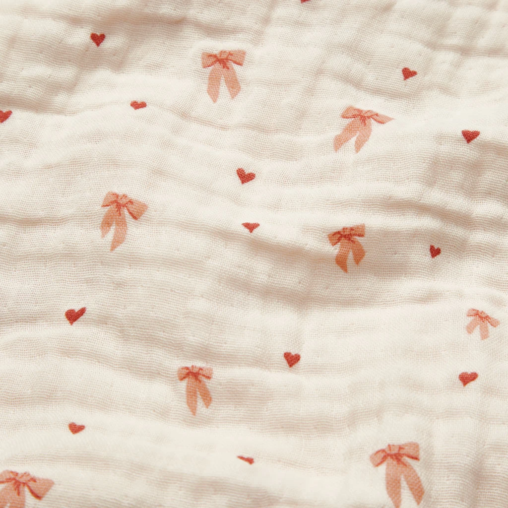 Muslin Baby Blanket - GOTS - Bows 5 Muslin Baby Blanket - GOTS - Bows - Image 3