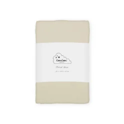 Sheet, Fitted, 90x200x15cm - GOTS - Praline