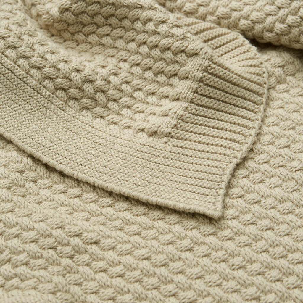 Harper Baby Knit Throw - GOTS - Latte 4 Harper Baby Knit Throw - GOTS - Latte - Image 2