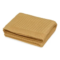 Harper Baby Knit Throw - GOTS - Honey
