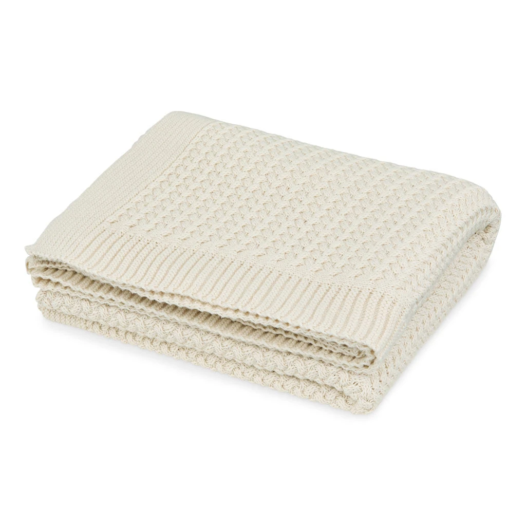 Harper Baby Knit Throw - GOTS - Off White 3 Harper Baby Knit Throw - GOTS - Off White