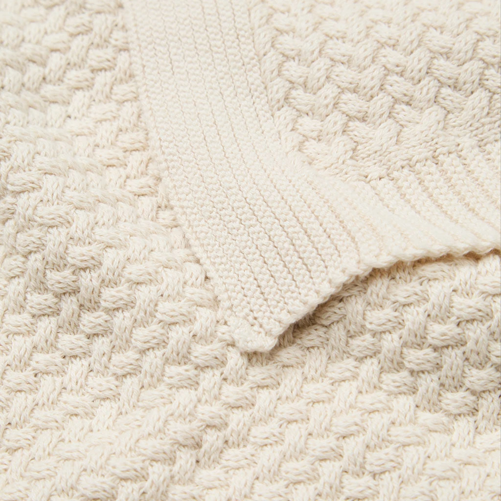 Harper Baby Knit Throw - GOTS - Off White 5 Harper Baby Knit Throw - GOTS - Off White - Image 3