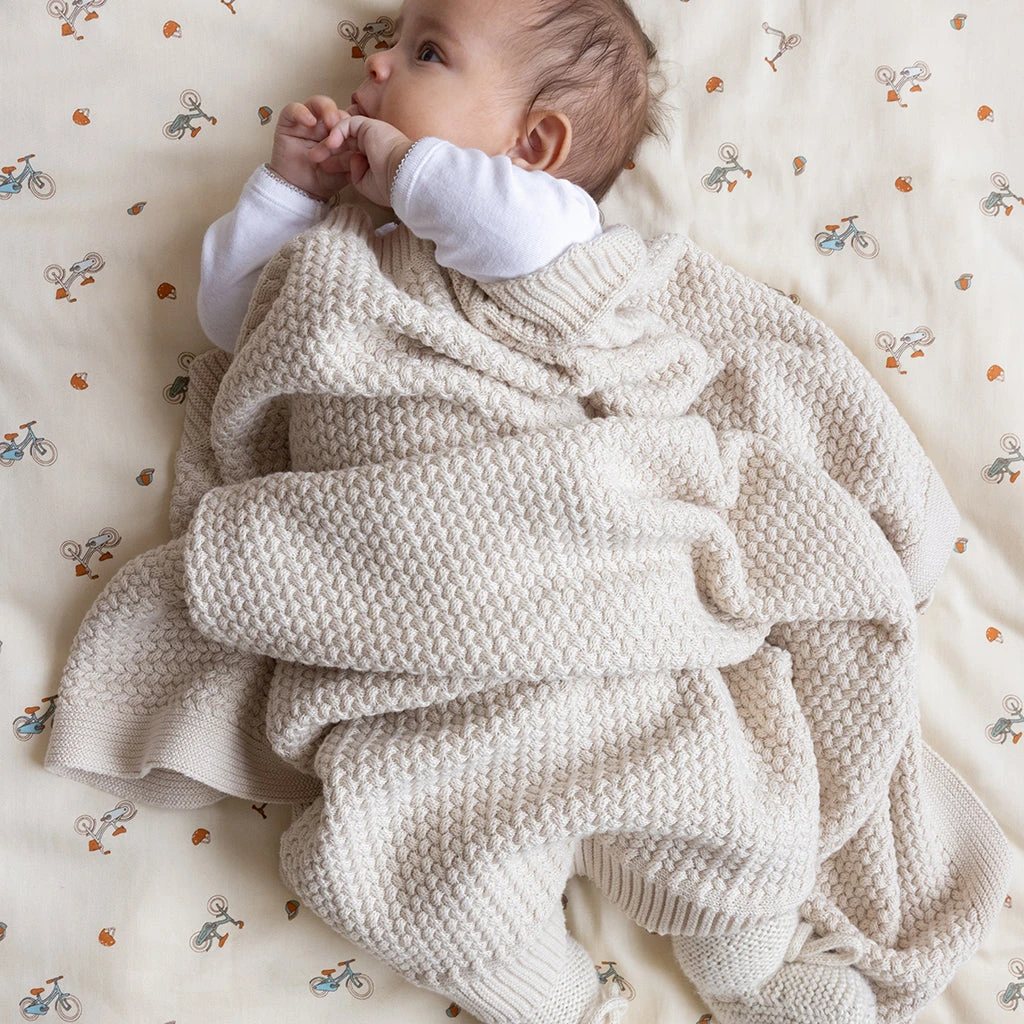 Harper Baby Knit Throw - GOTS - Off White 4 Harper Baby Knit Throw - GOTS - Off White - Image 2