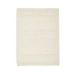 Pointelle Baby Knit Throw - GOTS - Off White -Baby Supply Store 617 Pointelle Knit Blanket 21 Off White 02