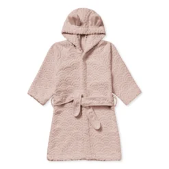 Bathrobe, Hooded W/ Ears, 1-2 Yrs - GOTS Dusty Rose