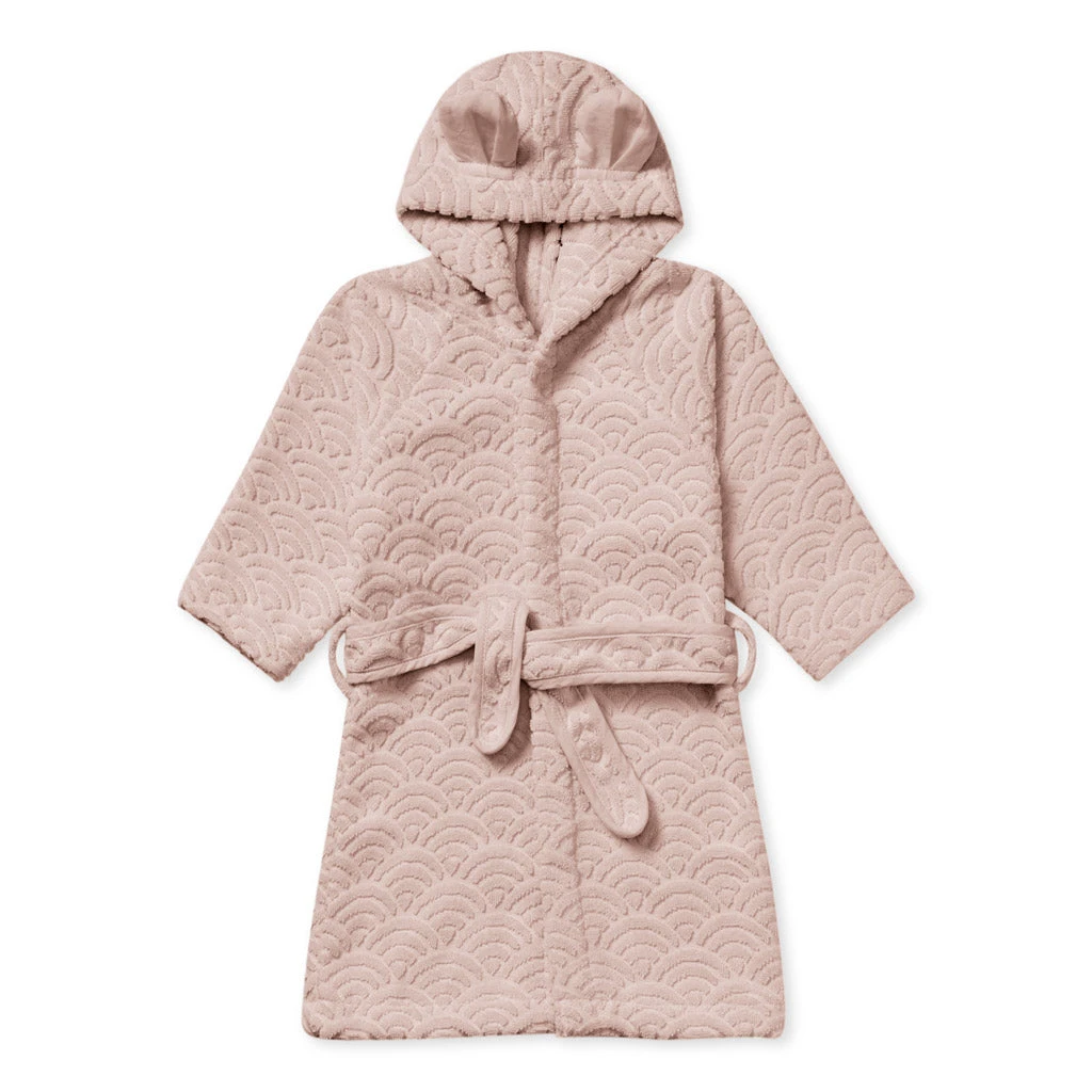 Bathrobe, Hooded W/ Ears, 1-2 Yrs - GOTS Dusty Rose 3 Bathrobe, Hooded W/ Ears, 1-2 Yrs - GOTS Dusty Rose