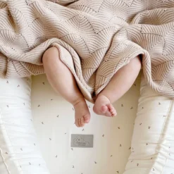 Scallop Knit Blanket - GOTS Almond -Baby Supply Store 68 6282cd75 7b7d 48e0 bfd3 8fbef949a65a