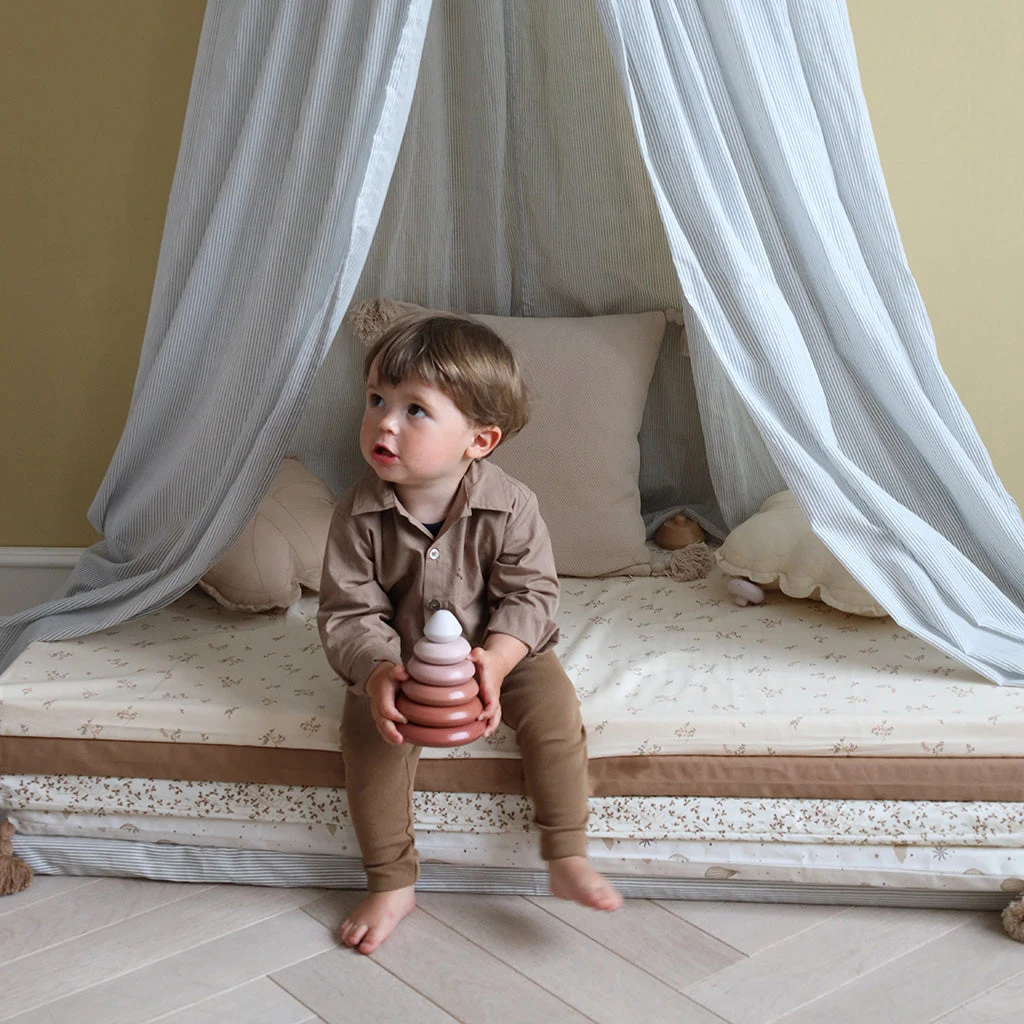Bed Canopy - GOTS Classic Stripes Blue 7 Bed Canopy - GOTS Classic Stripes Blue - Image 5