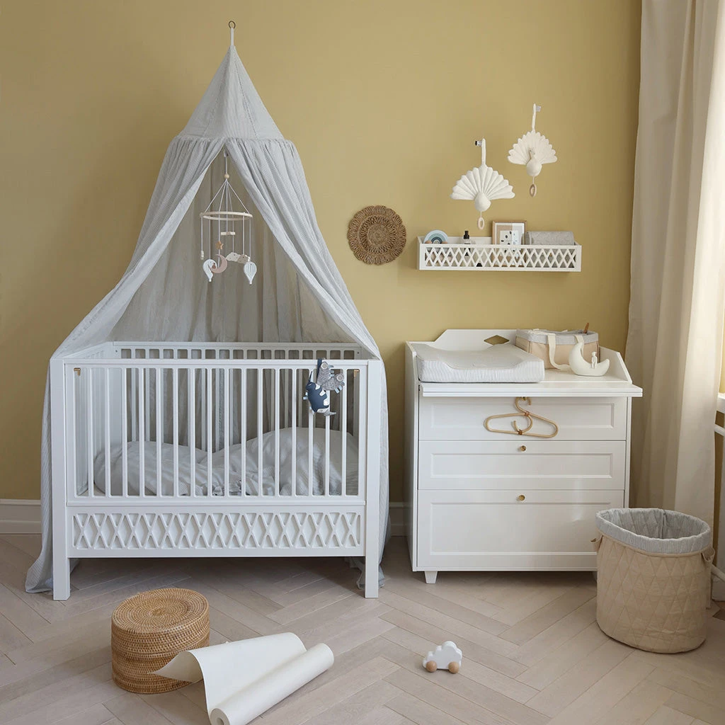 Bed Canopy - GOTS Classic Stripes Blue 4 Bed Canopy - GOTS Classic Stripes Blue - Image 2