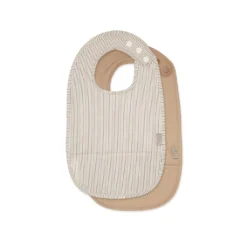 Bib W/ Pocket, 2-pack - Classic Stripes Camel