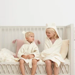 Towel, Junior, Hooded W/ Ears - GOTS Off-White -Baby Supply Store CAMCAM SS2189496