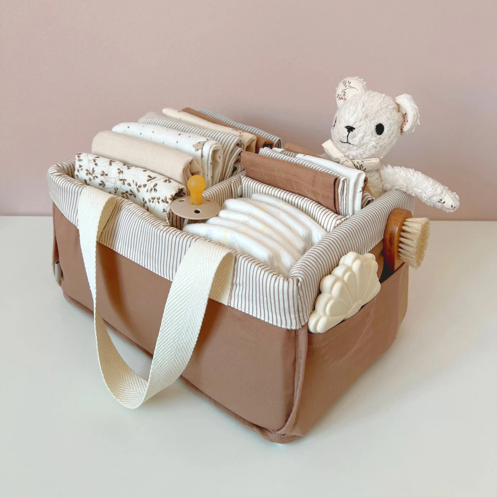 Diaper Caddy - OCS Classic Stripes Camel 4 Diaper Caddy - OCS Classic Stripes Camel - Image 2